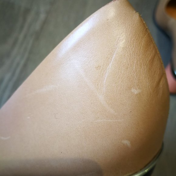 Tanya Heath Beige / Nude Pumps with Changeable Peach and Blue Block Heels (6) - Picture 5 of 12